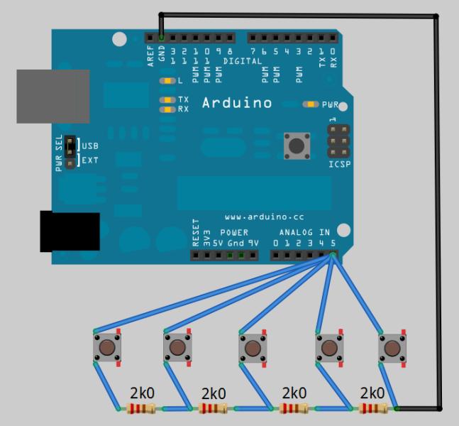 Arduino Buttons Analog Input